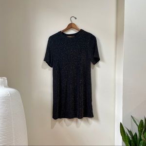 Black & Gold Glitter T-Shirt Dress